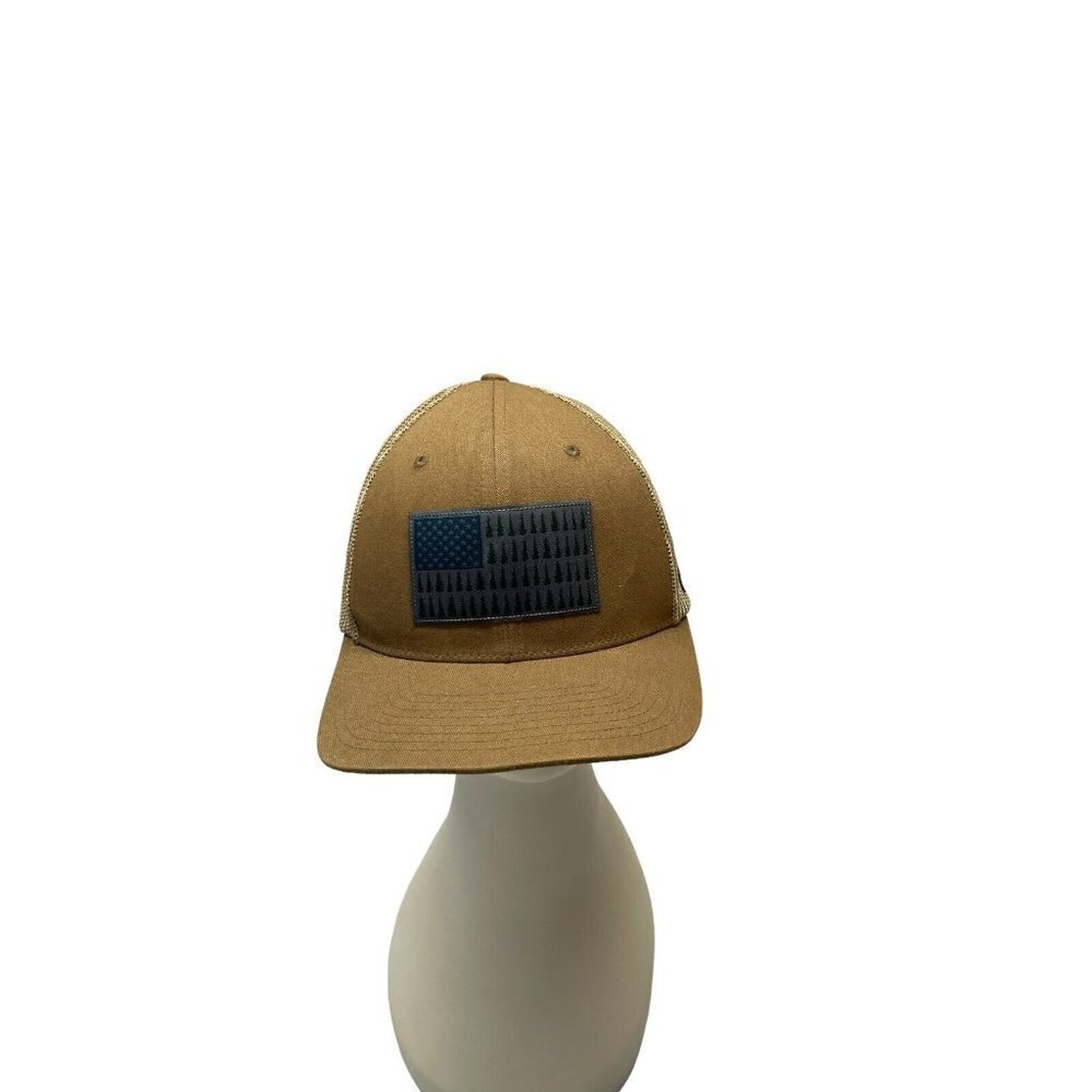 COLUMBIA hat stretch-fit brown Khaki cap  S/M
